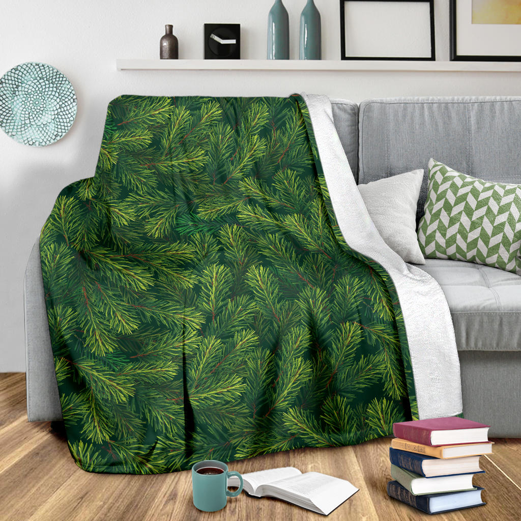 Christmas Tree Pattern Print Design 02 Premium Blanket