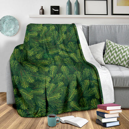 Christmas Tree Pattern Print Design 02 Premium Blanket