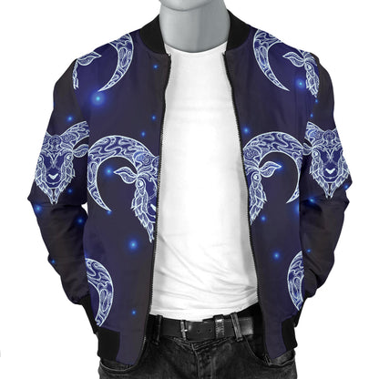 Aries Zodiac Pattern Print Design 01 Men Bomber Jacket