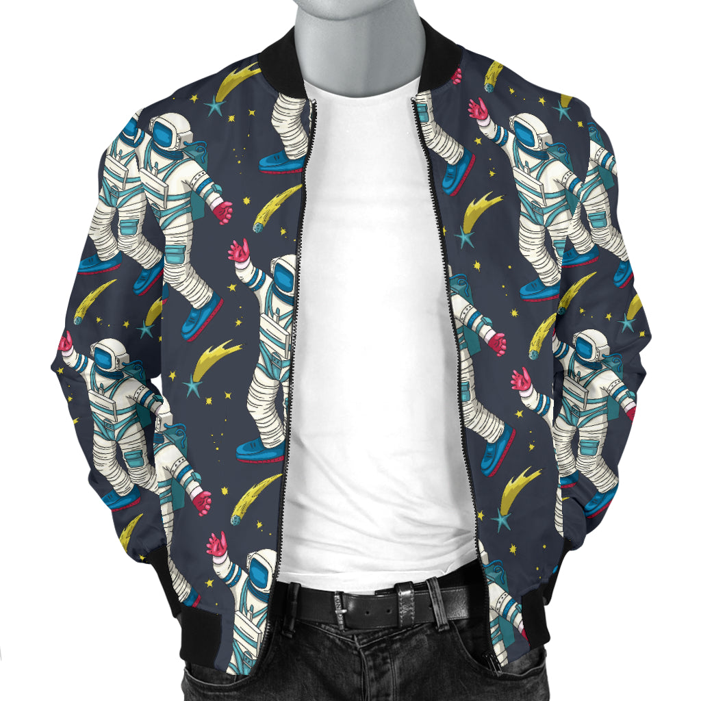 Astronaut Pattern Print Design 04 Men Bomber Jacket