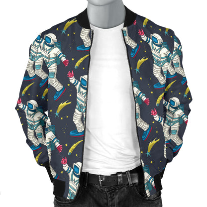 Astronaut Pattern Print Design 04 Men Bomber Jacket