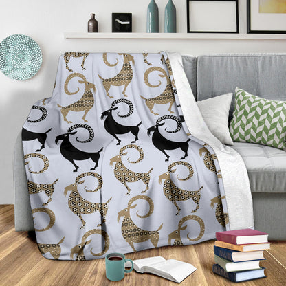 Goat Pattern Print Design 03 Premium Blanket