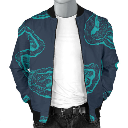 Oyster Pattern Print Design 01 Men Bomber Jacket