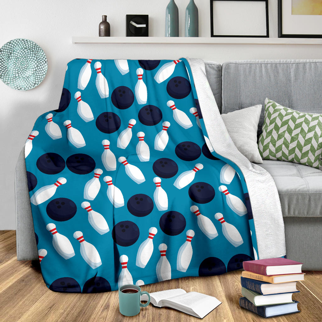 Bowling Pin Pattern Print Design 010 Premium Blanket