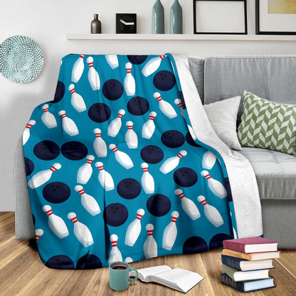 Bowling Pin Pattern Print Design 010 Premium Blanket