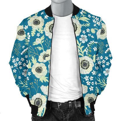 Anemone Pattern Print Design 01 Men Bomber Jacket