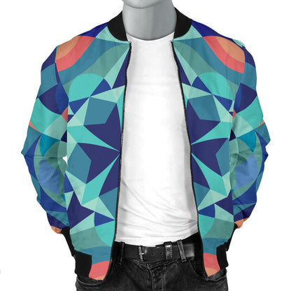 Kaleidoscope Pattern Print Design 03 Men Bomber Jacket