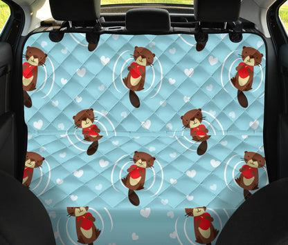 Sea Otter Cute Pattern Print Design 04 Rear Dog Car Seat Cover Hammock
