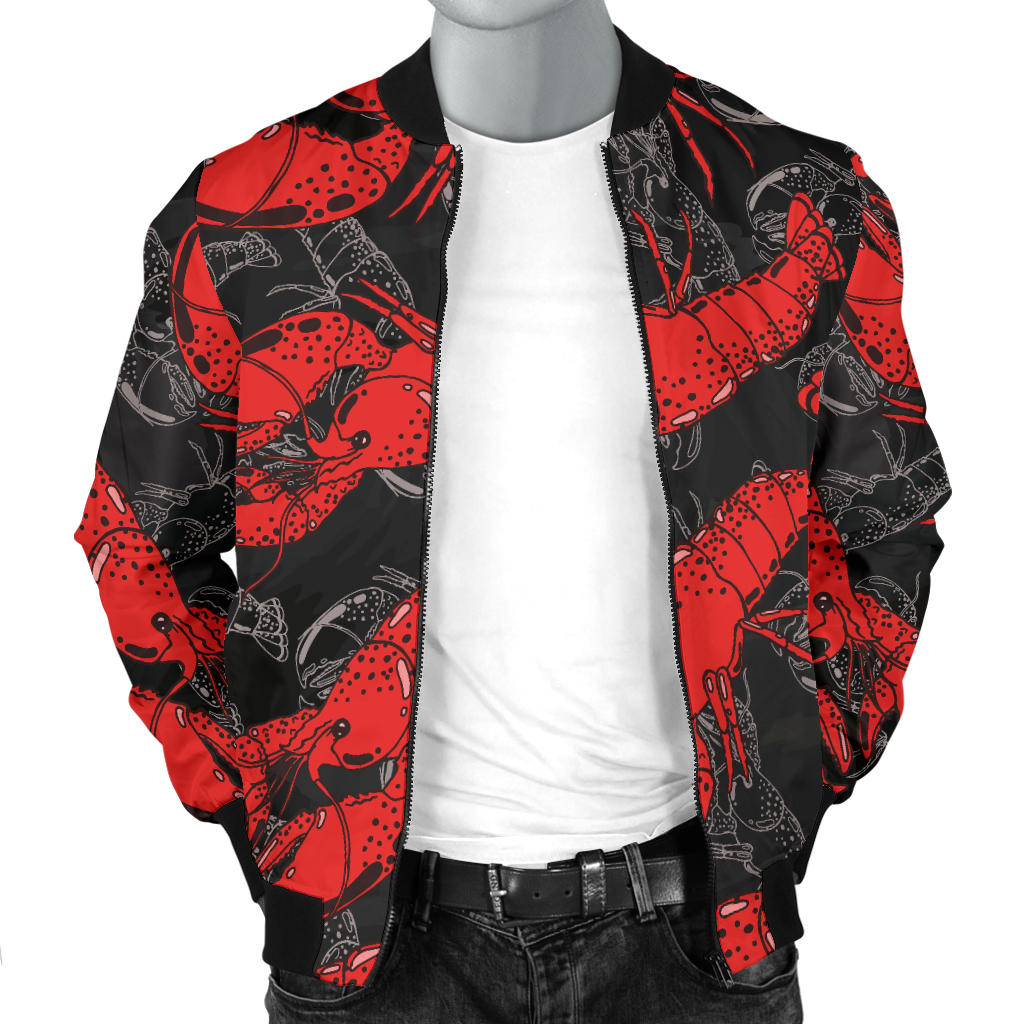 Lobster Pattern Print Design 04 Men Bomber Jacket