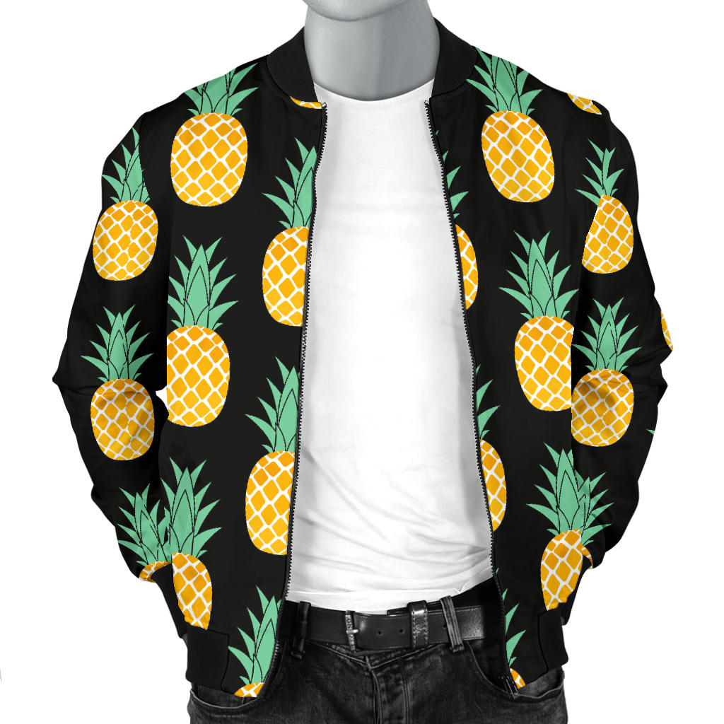 Pineapple Pattern Print Design A03 Men Bomber Jacket