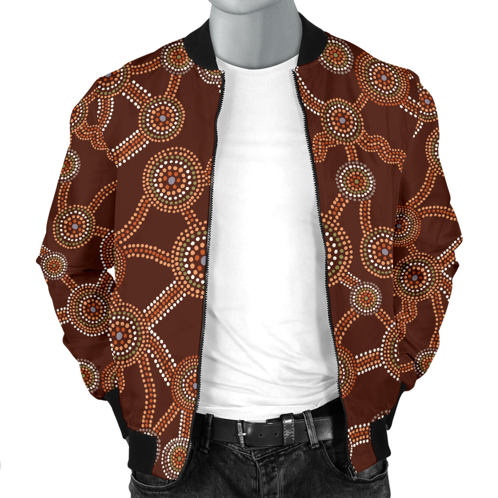 Aboriginal Pattern Print Design 03 Men Bomber Jacket