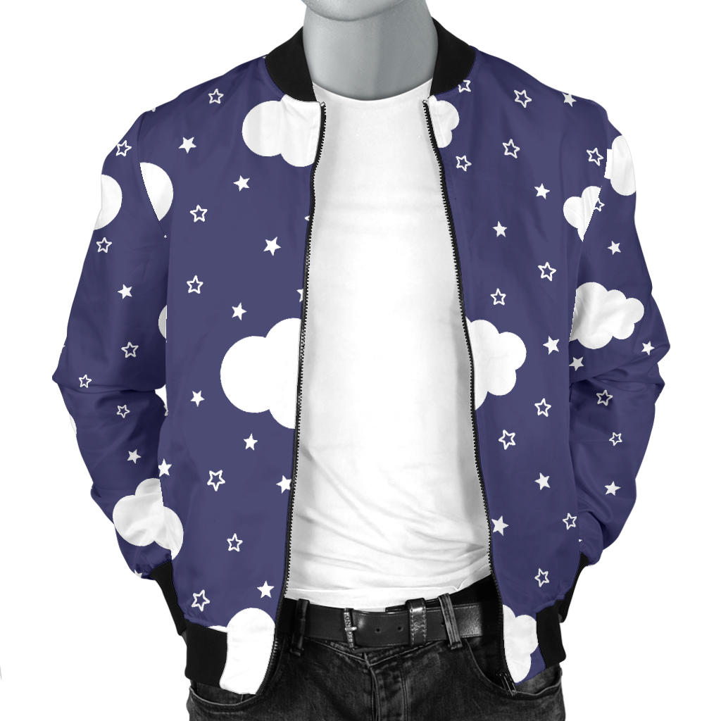 Cloud Pattern Print Design 03 Men Bomber Jacket