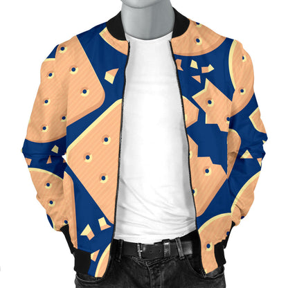 Cracker Pattern Print Design 03 Men Bomber Jacket