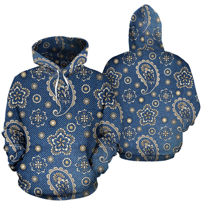 Jean Paisley Pattern Print Design 01 Pullover Hoodie