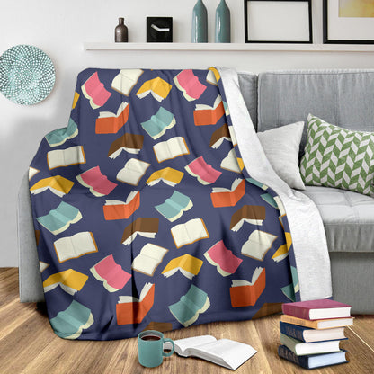 Book Pattern Print Design 01 Premium Blanket