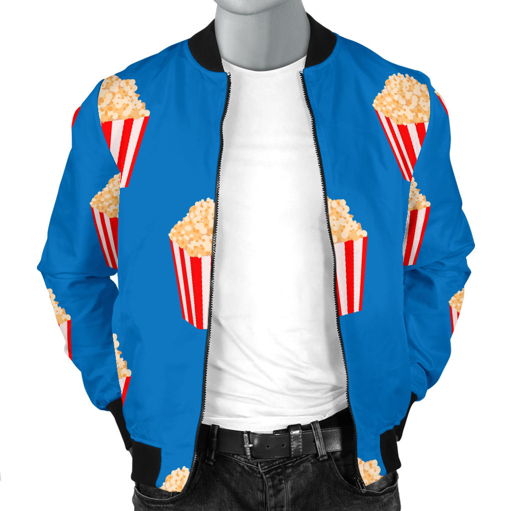 Popcorn Pattern Print Design A04 Men Bomber Jacket