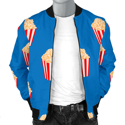 Popcorn Pattern Print Design A04 Men Bomber Jacket