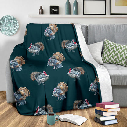 Turkey Pattern Print Design 03 Premium Blanket