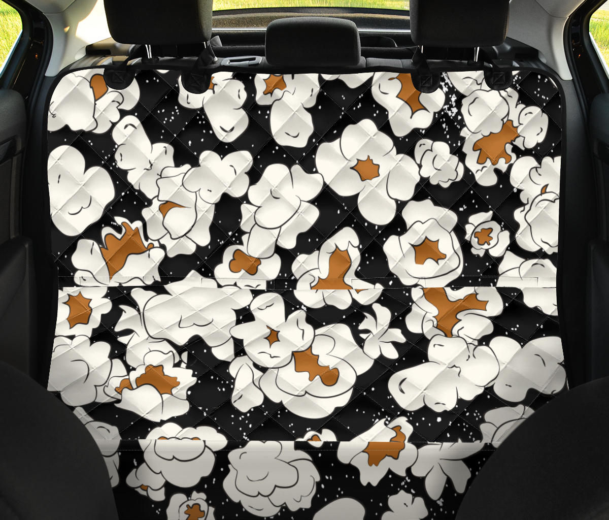 Popcorn Pattern Print Design A02 Rear Dog Car Seat Cover Hammock