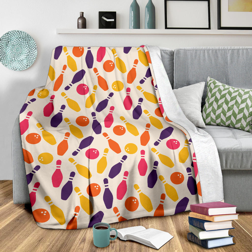Bowling Pattern Print Design 06 Premium Blanket