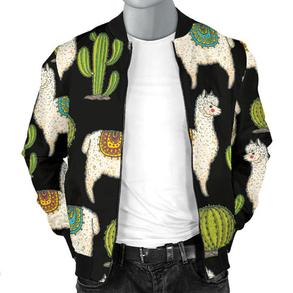 Alpaca Cactus Pattern Print Design 07 Men Bomber Jacket