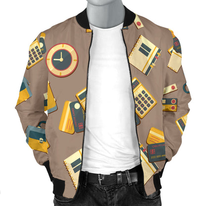 Accounting Financial Pattern Print Design 03 Men Bomber Jacket