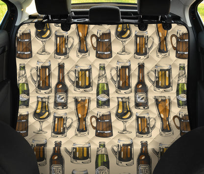 Beer Pattern Print Design 04 Rear Dog Car Seat Cover Hammock