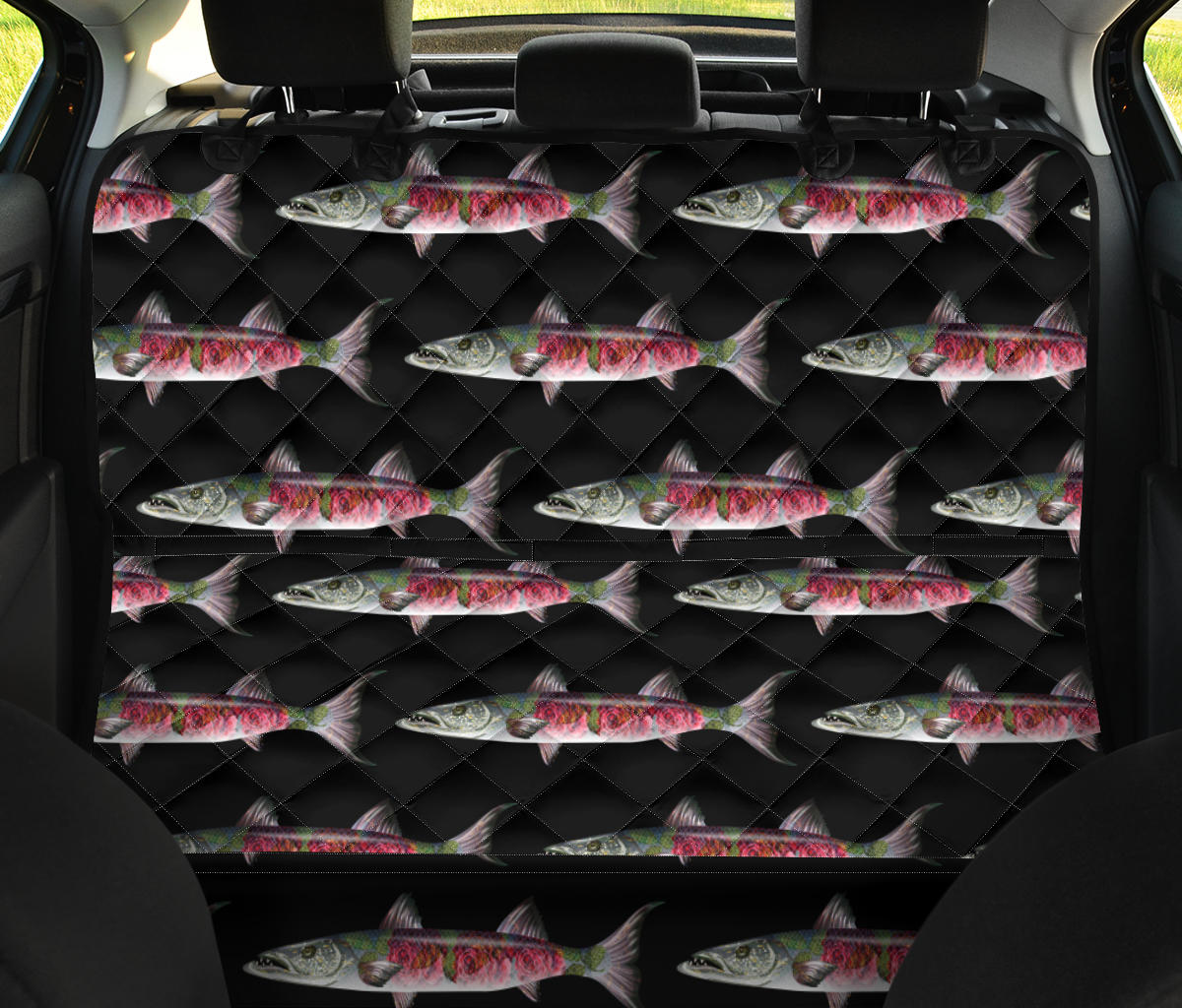 Barracuda Pattern Print Design 02 Rear Dog Car Seat Cover Hammock