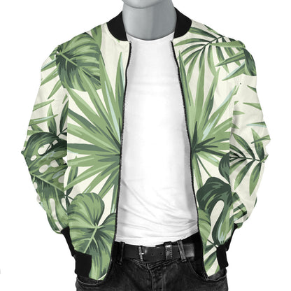 Palm Leaf Pattern Print Design A02 Men Bomber Jacket