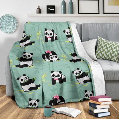 Panda Pattern Print Design A05 Premium Blanket