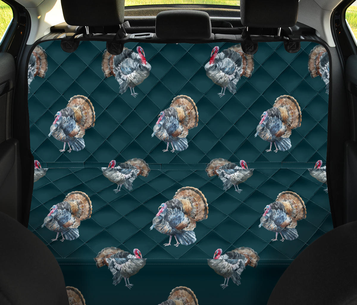 Turkey Pattern Print Design 03 Rear Dog Car Seat Cover Hammock