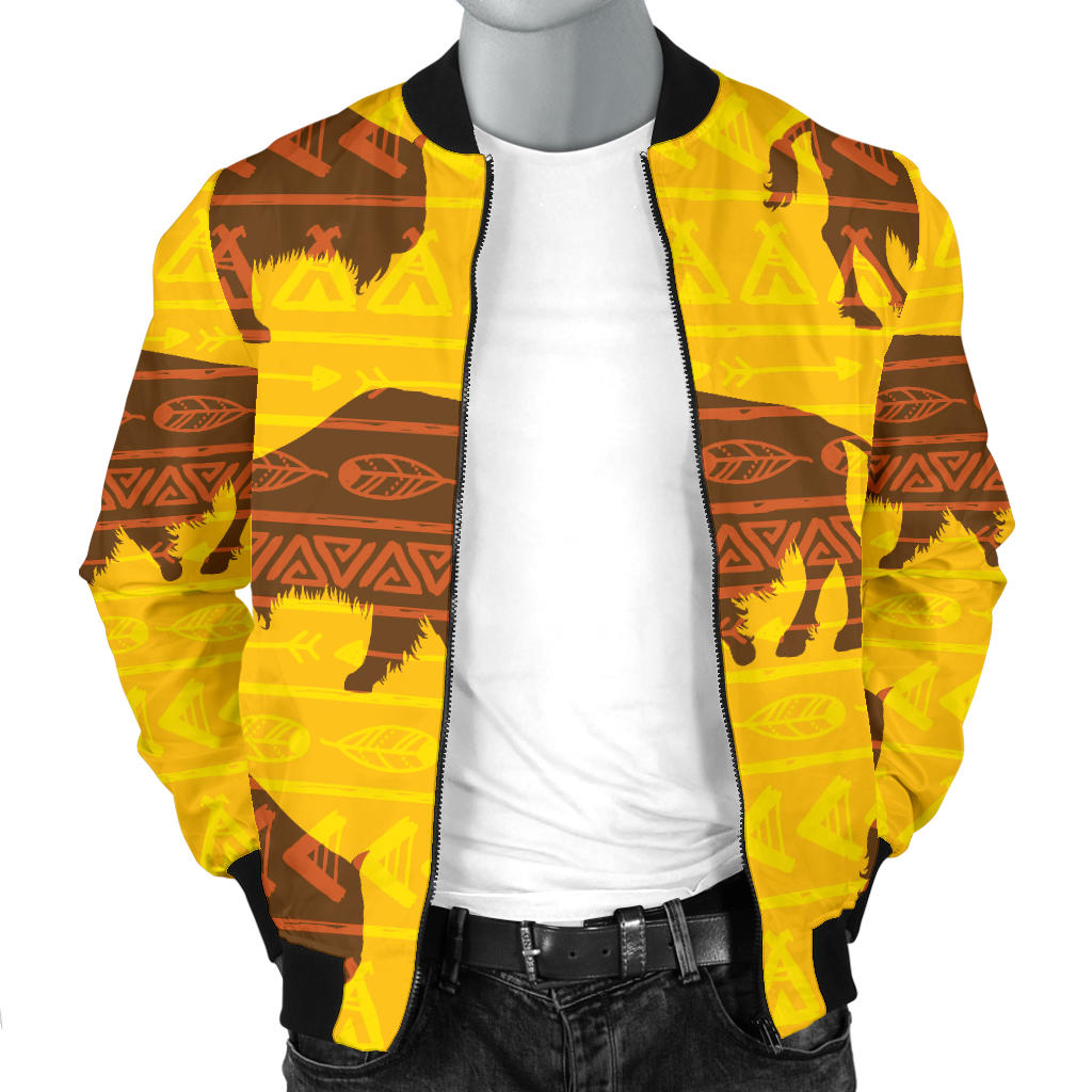Bison Native Pattern Print Design 01 Men Bomber Jacket