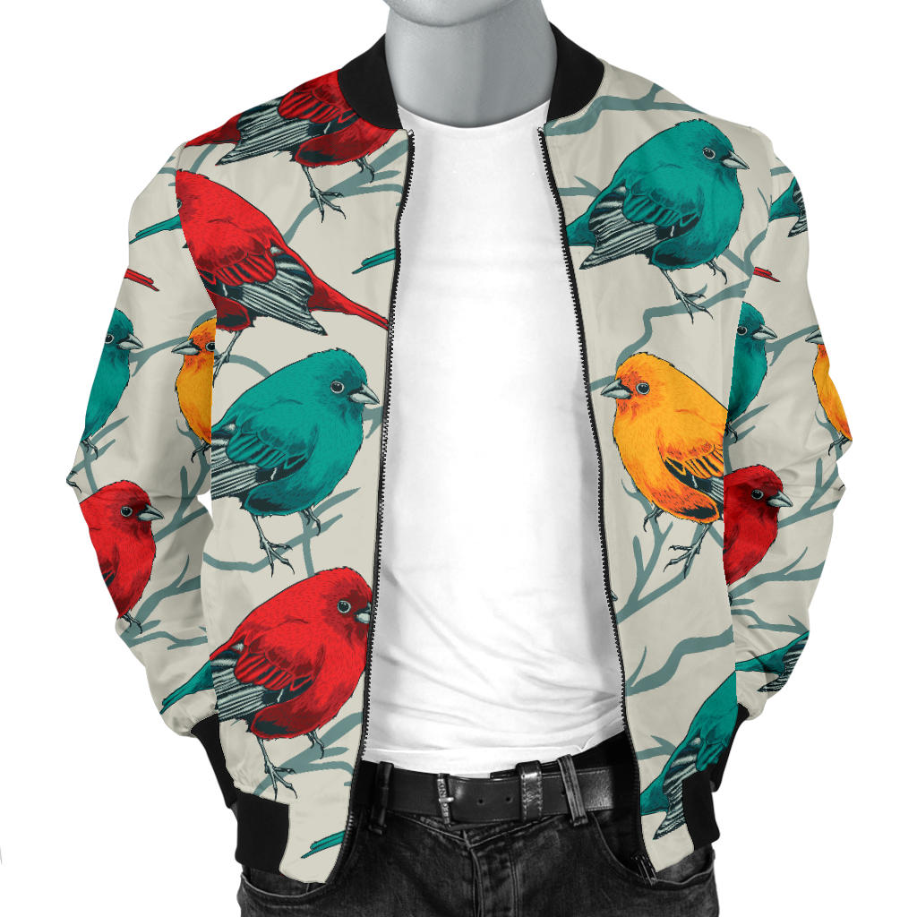 Birds Pattern Print Design 04 Men Bomber Jacket