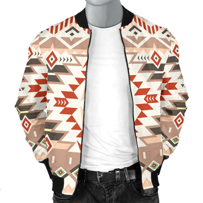 Aztec Pattern Print Design 05 Men Bomber Jacket