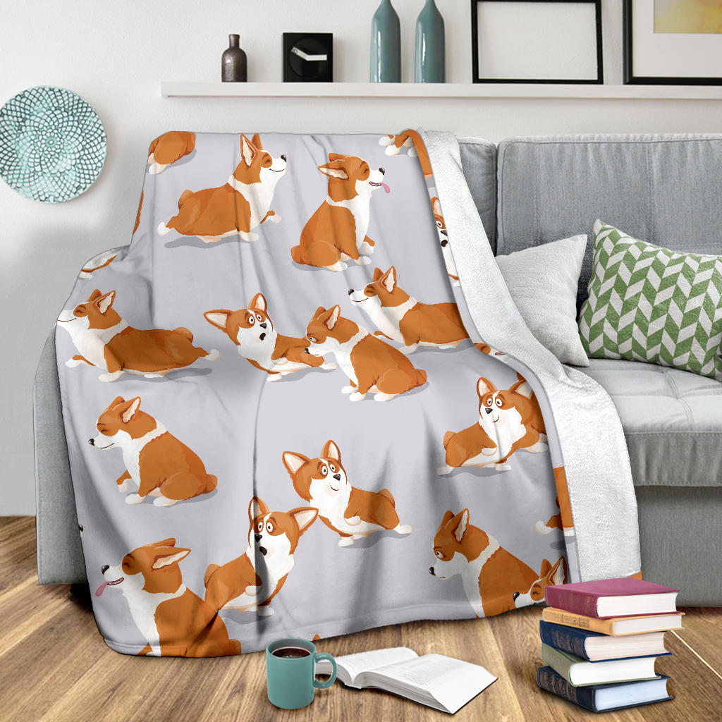 Pembroke Welsh Corgis Pattern Print Design A04 Premium Blanket