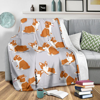 Pembroke Welsh Corgis Pattern Print Design A04 Premium Blanket