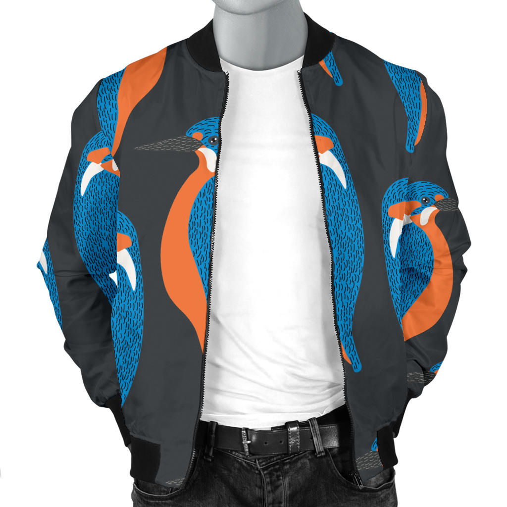 Kingfisher Pattern Print Design 03 Men Bomber Jacket