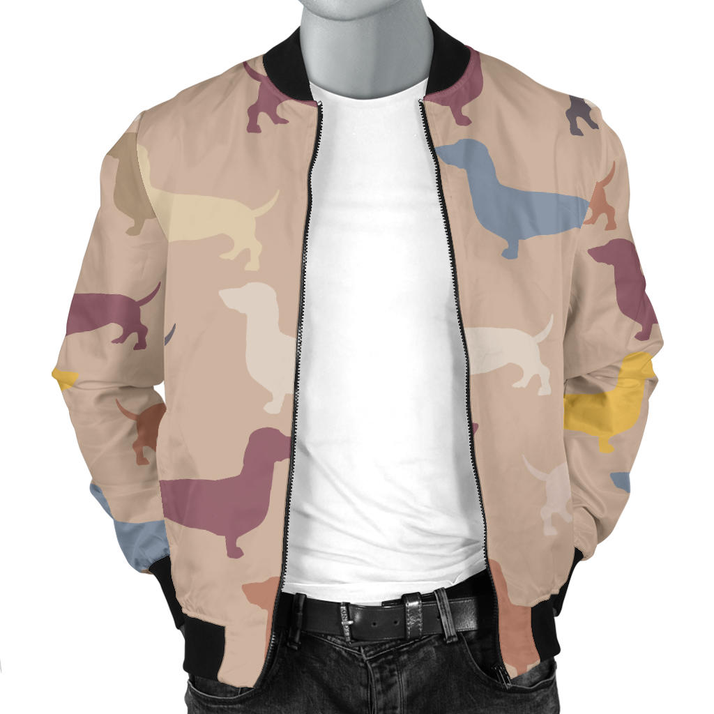 Dachshund Pattern Print Design 03 Men Bomber Jacket