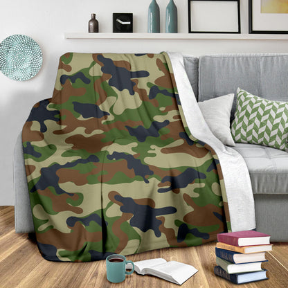 Army Camouflage Pattern Print Design 01 Premium Blanket