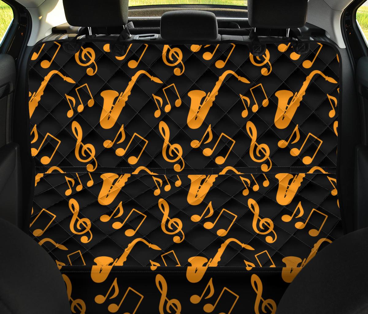 Saxophone Pattern Print Design 02 Rear Dog Car Seat Cover Hammock