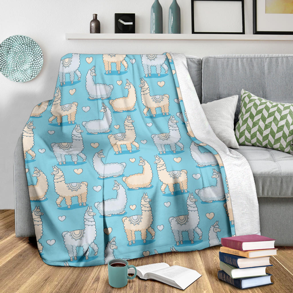 Alpaca Pattern Print Design 06 Premium Blanket