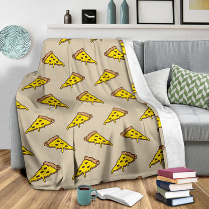 Pizza Pattern Print Design A04 Premium Blanket