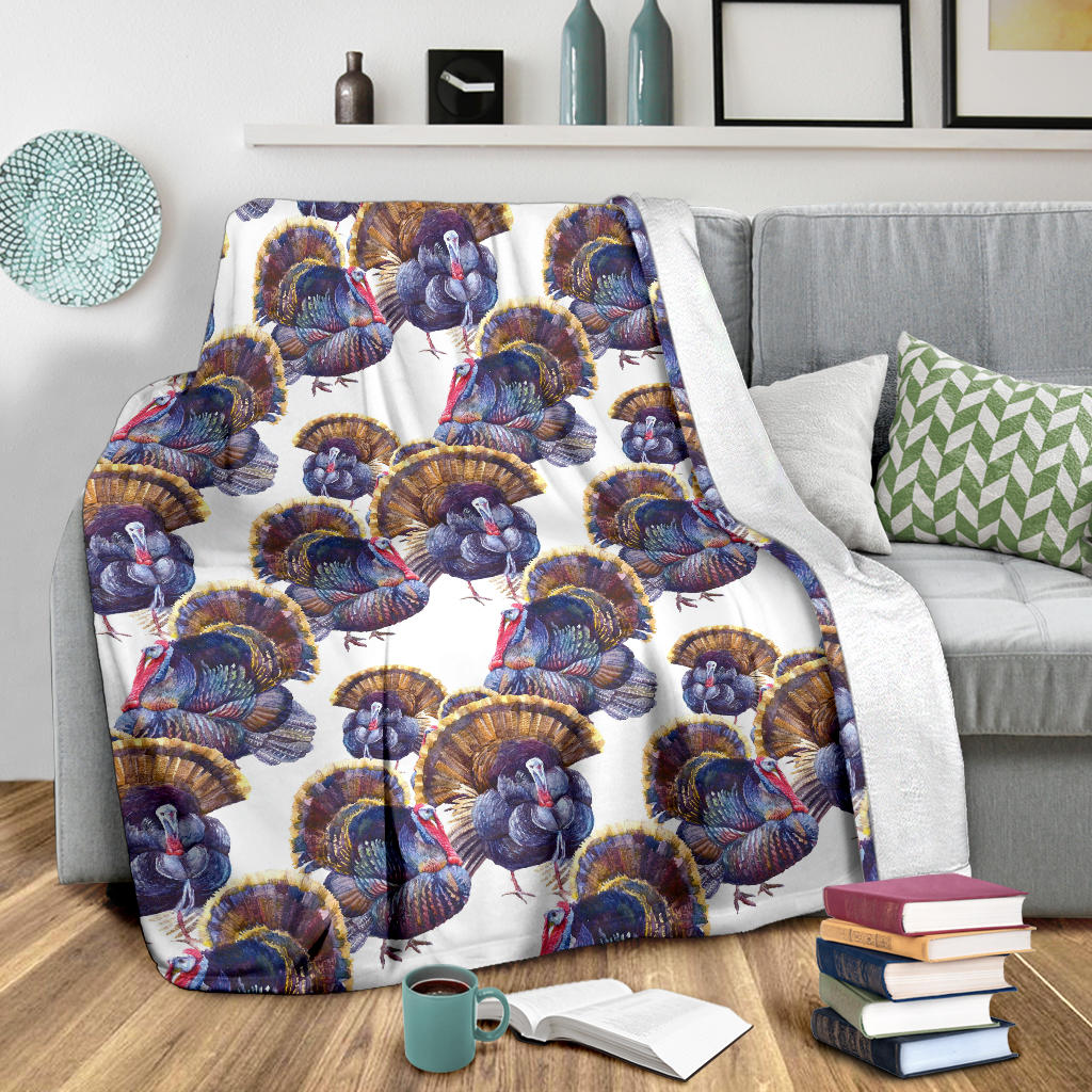 Turkey Pattern Print Design 01 Premium Blanket