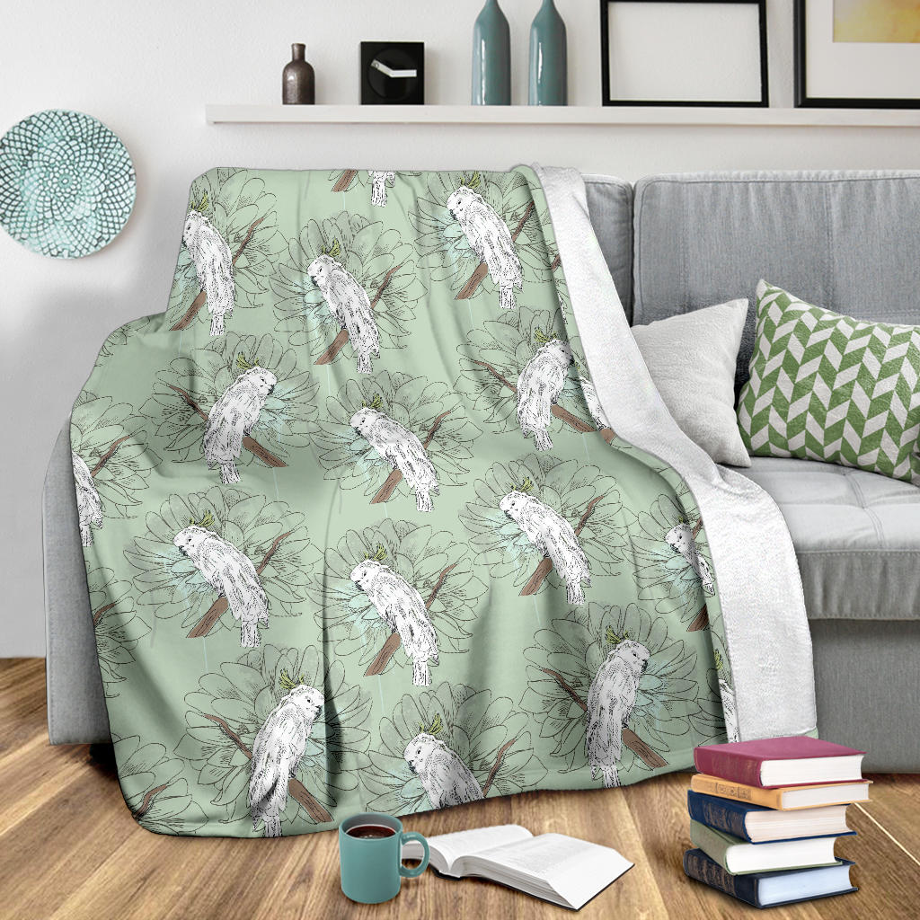 Cockatiel Pattern Print Design 01 Premium Blanket