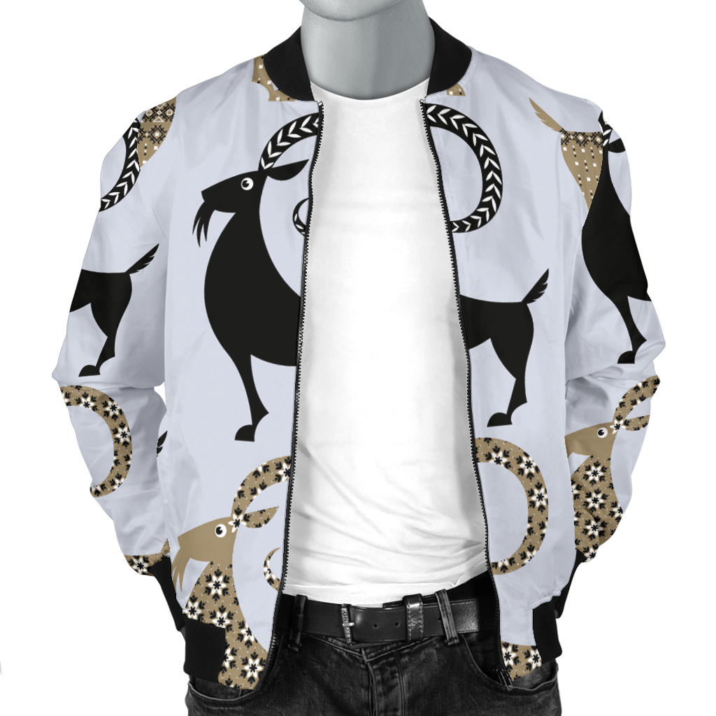 Goat Pattern Print Design 03 Men Bomber Jacket