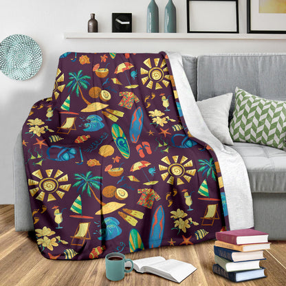 Aloha Hawaii Pattern Print Design 01 Premium Blanket