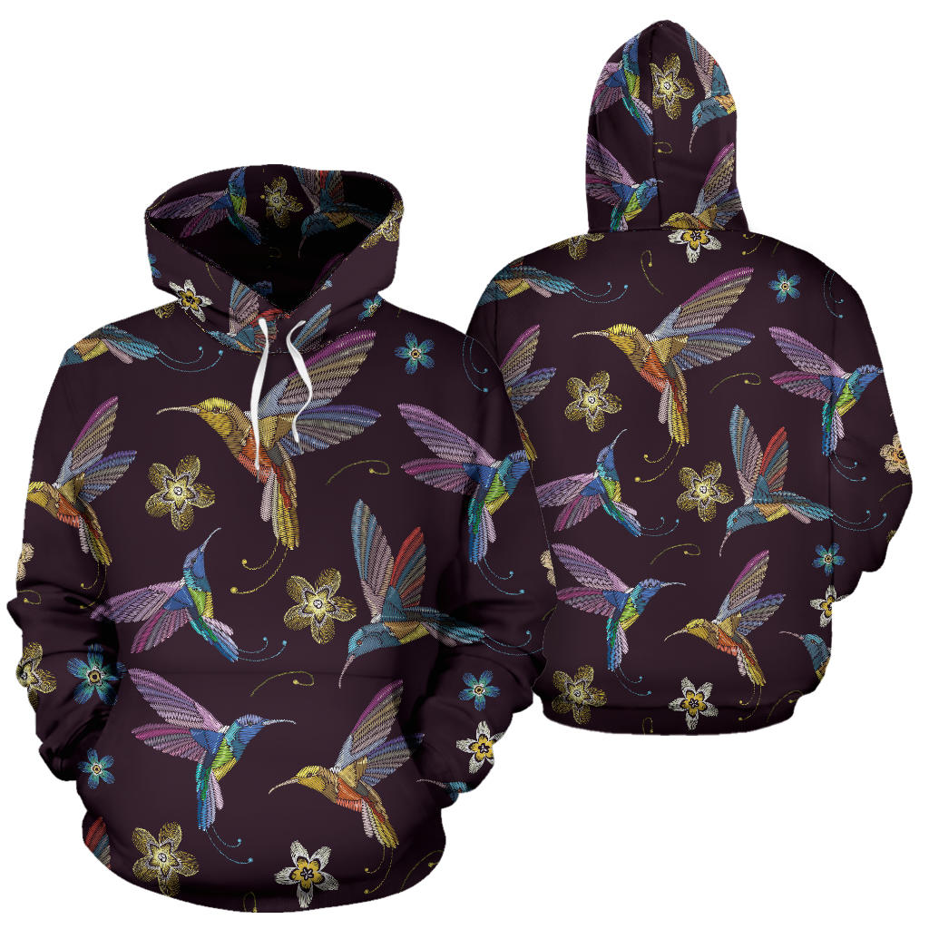 Hummingbird Pattern Print Design 04 Pullover Hoodie