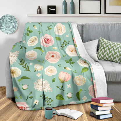 Lisianthus Pattern Print Design 01 Premium Blanket