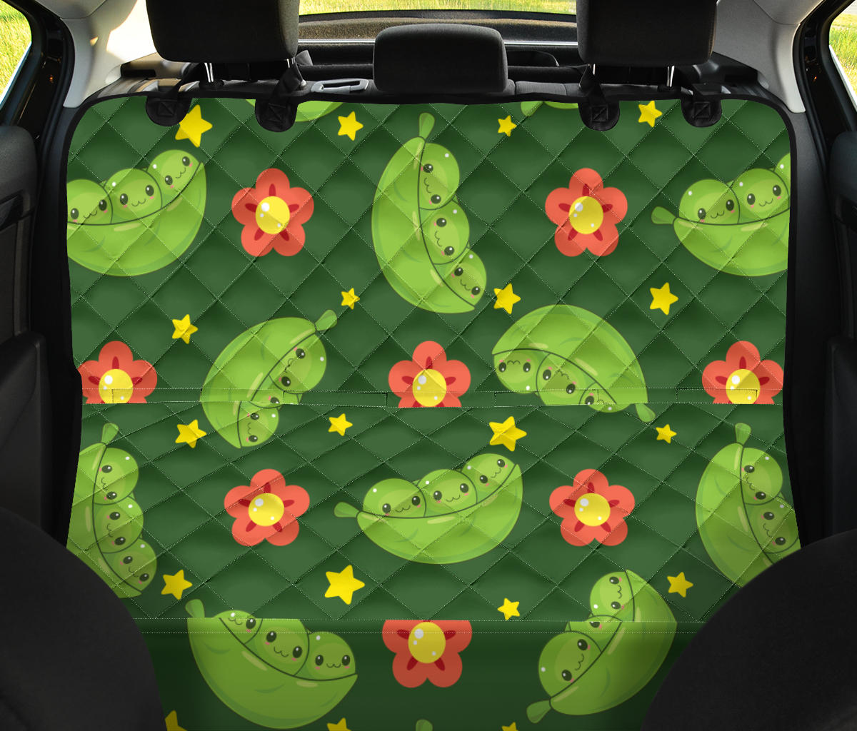 Peas Pattern Print Design A01 Rear Dog Car Seat Cover Hammock