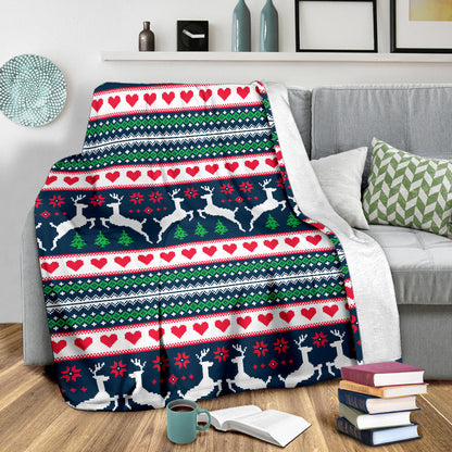 Reindeer Pattern Print Design 03 Premium Blanket